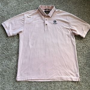 GREG NORMAN XL Men’s POLO SHIRT JOHN DEERE CLASSIC PGA Golf PINK Play Dry J23